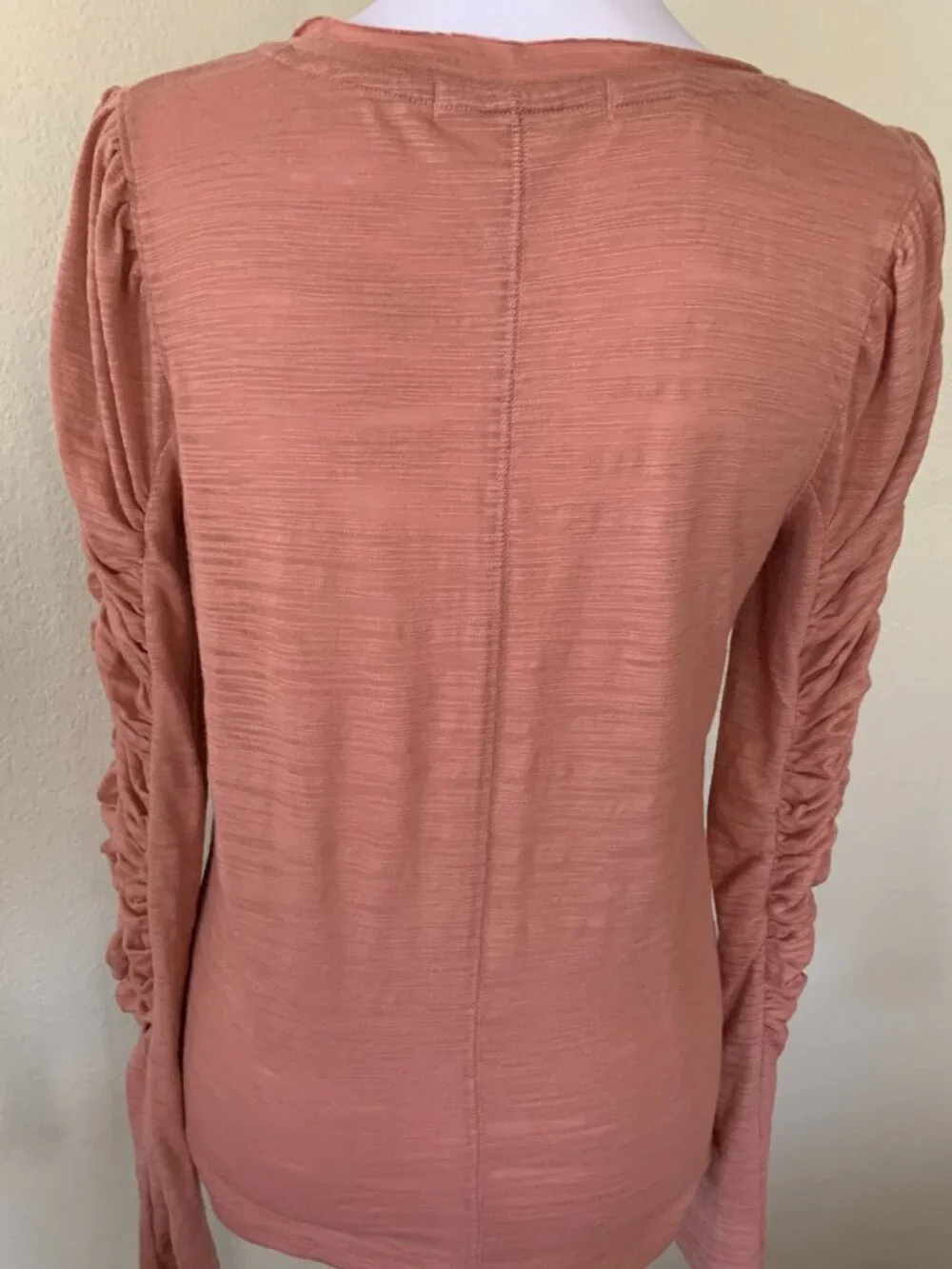 Free People We The Free Natasha Ruched Slub Tee Blush Pink Top S